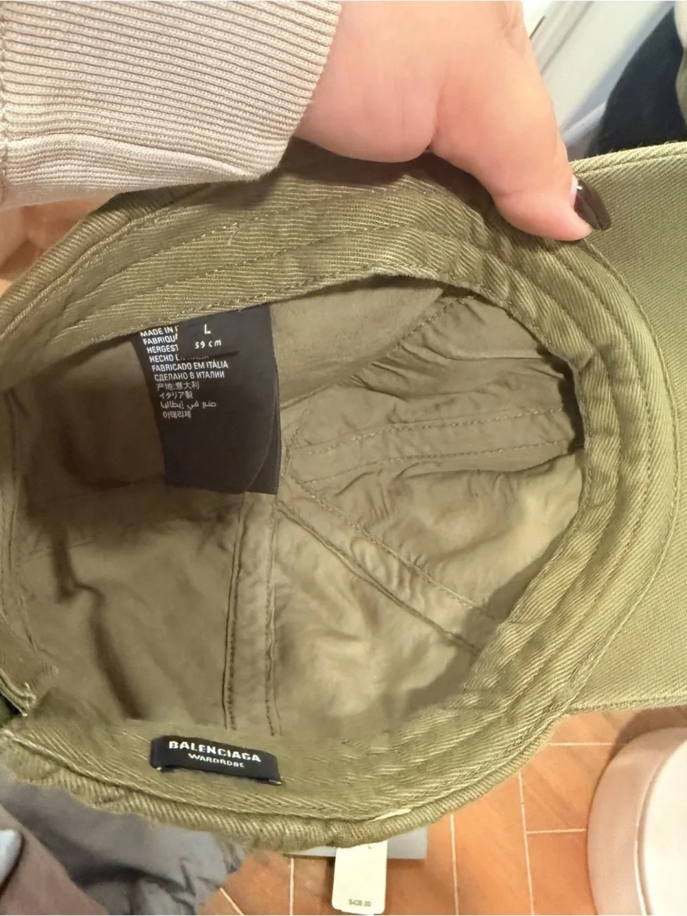 Balenciaga Khaki and Black Curved-Brim Baseball Cap
